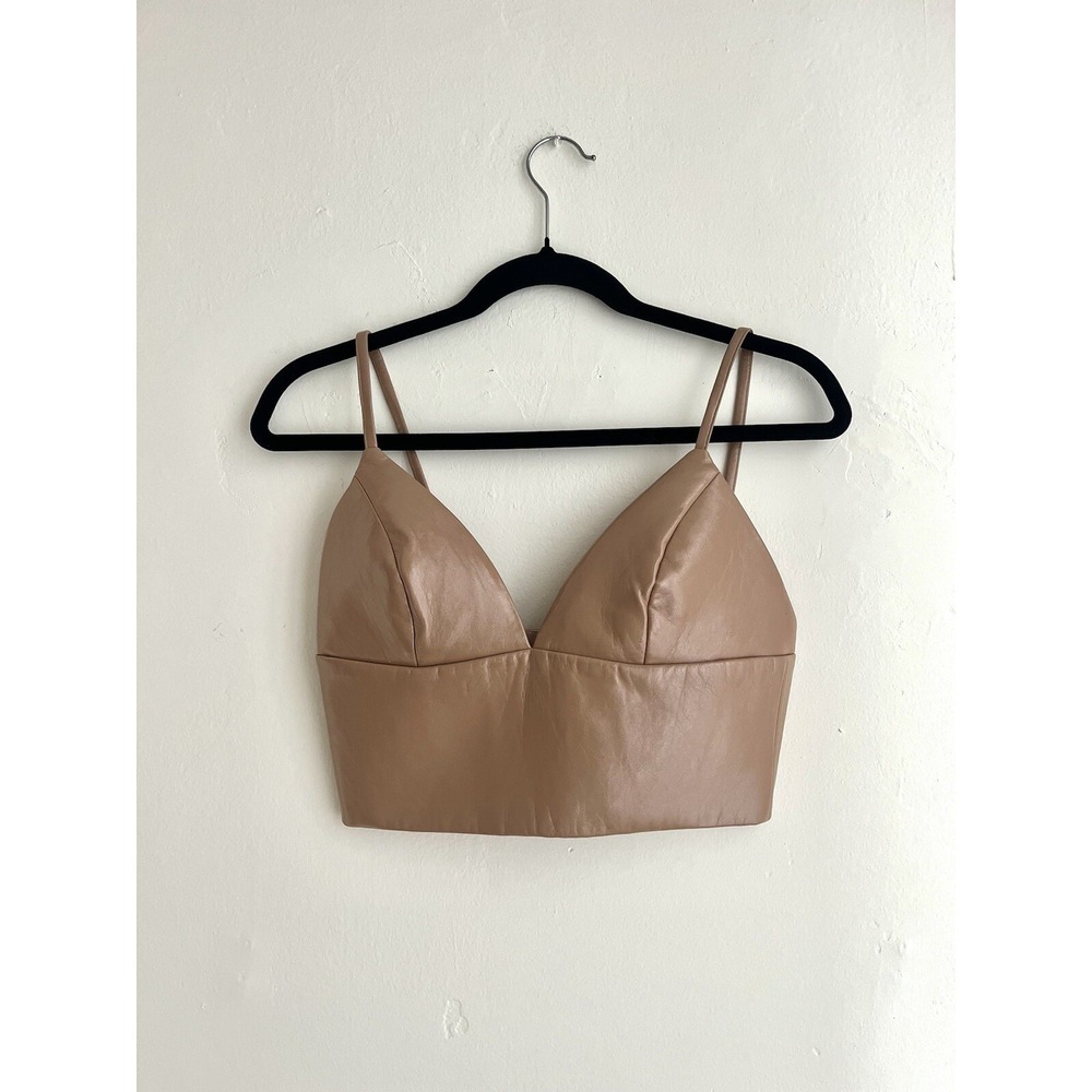 Rozie Corsets Vegan Patent Leather Corset Bra Top Tank Size 36